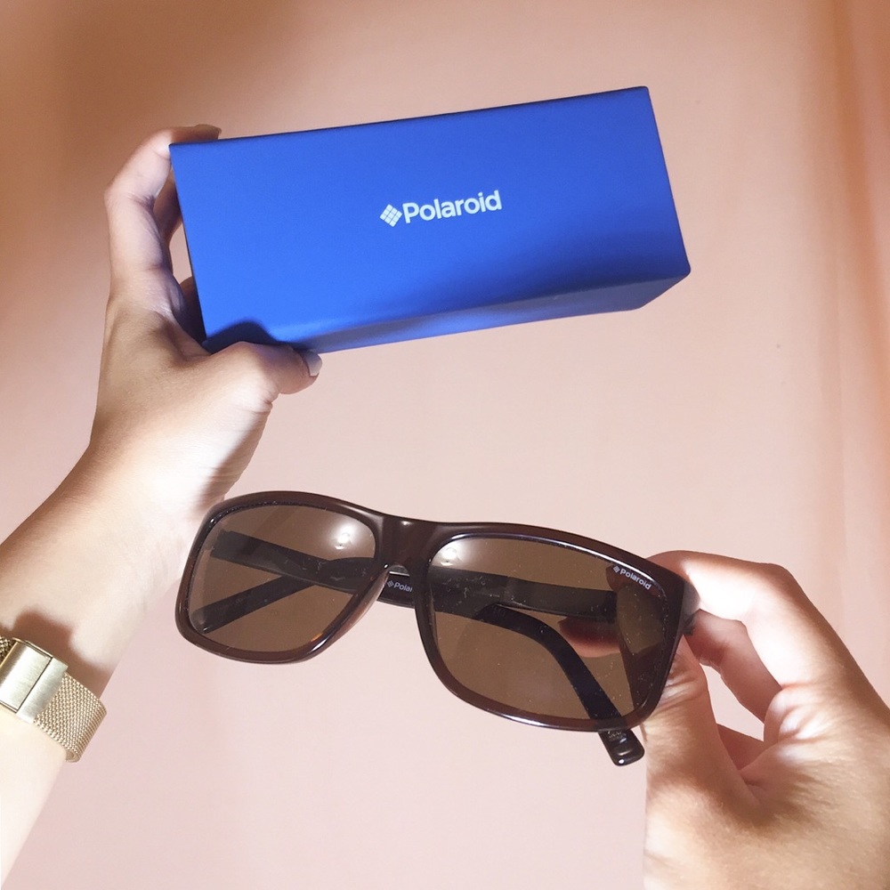 POLAROID POLARIZED SUNGLASSES IN CRYSTAL BROWN